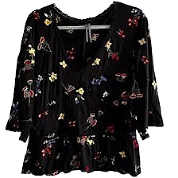 Anthropologie Parvati Floral Boho Embroidered Top Size Medium - Picture 7 of 15
